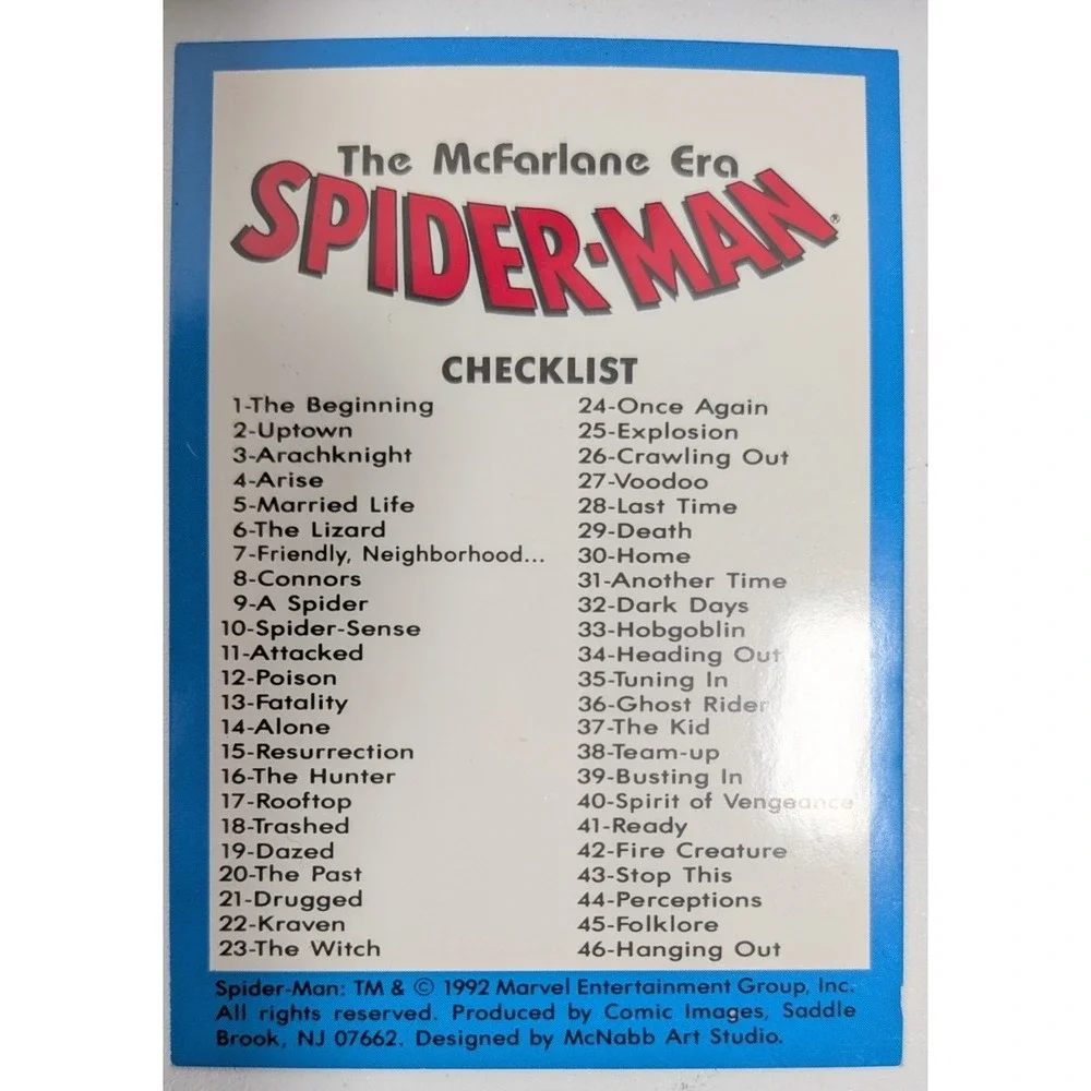 1992 Marvel Spider-Man The McFarlane Era Complete Base Set 90 Cards